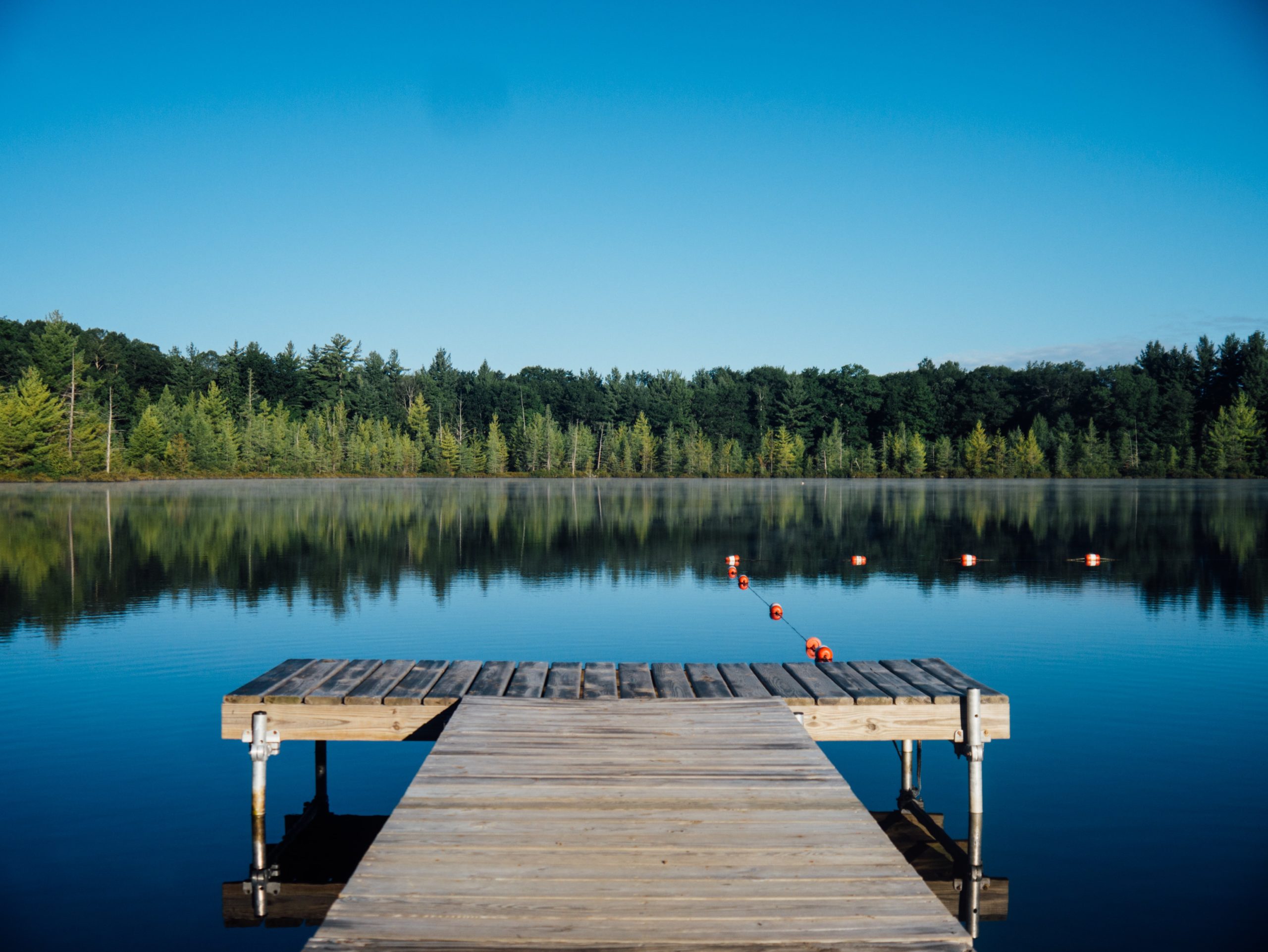 inland lake with a dock