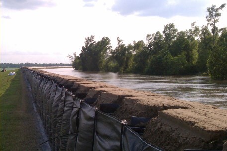 TrapBags as a levee protecting farmland