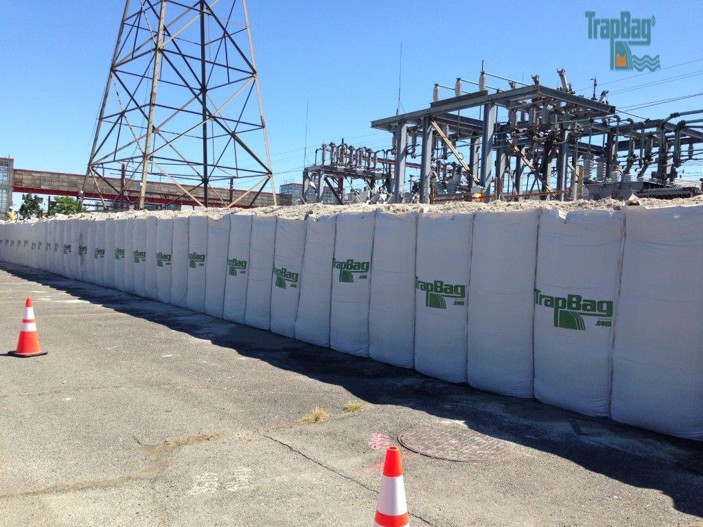 TrapBag Flood Barriers protect a power station