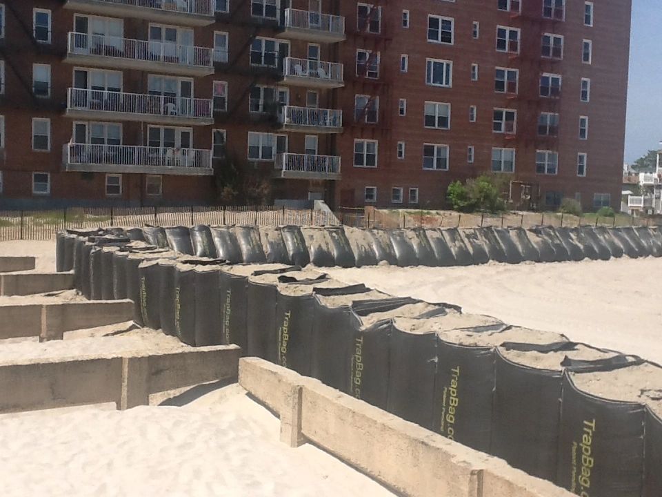 TrapBags set up for dune erosion control