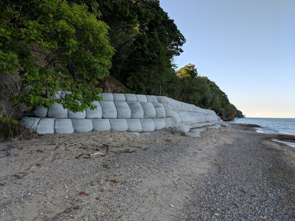 Retaining wall on beach