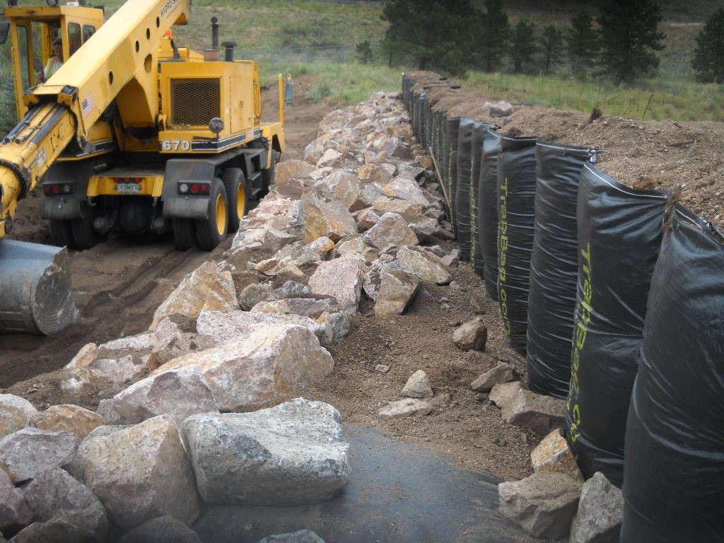 TrapBag control barrier wall in Manitou Springs, Colorado