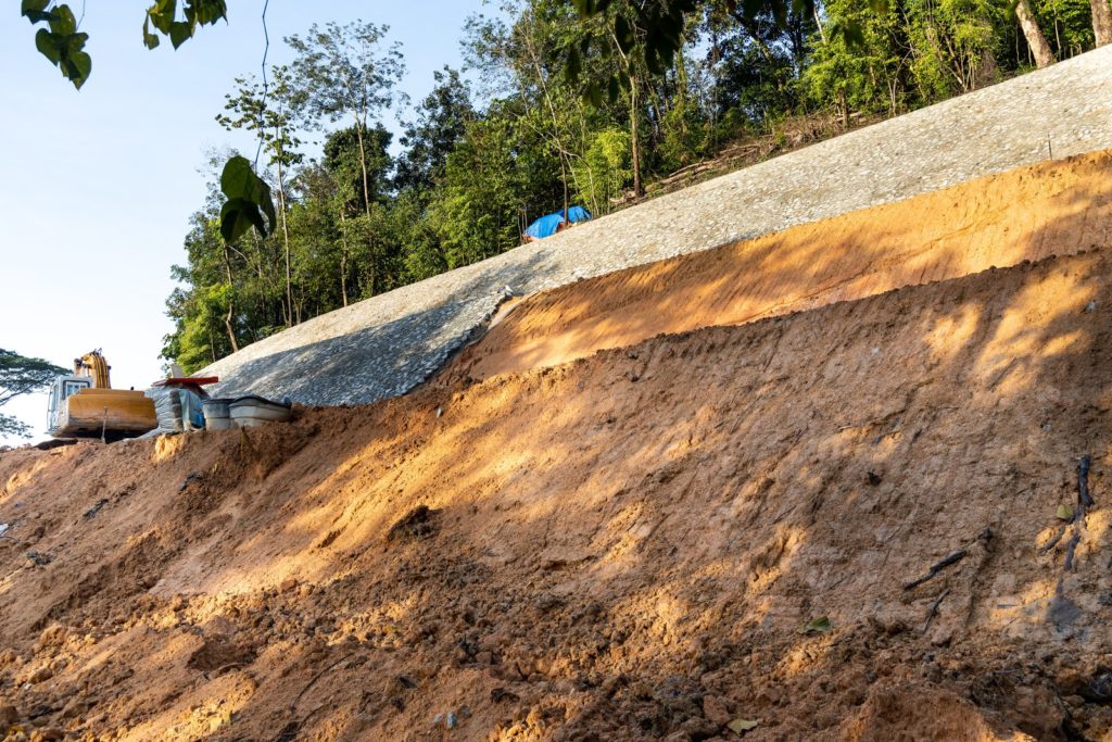 erosion barrier on slope