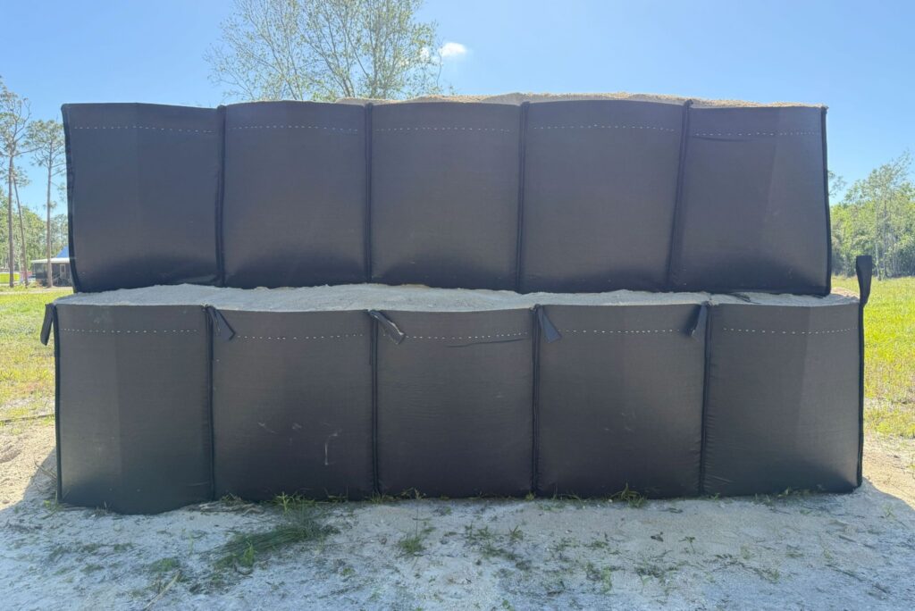Stacked Reusable Flood Barrier