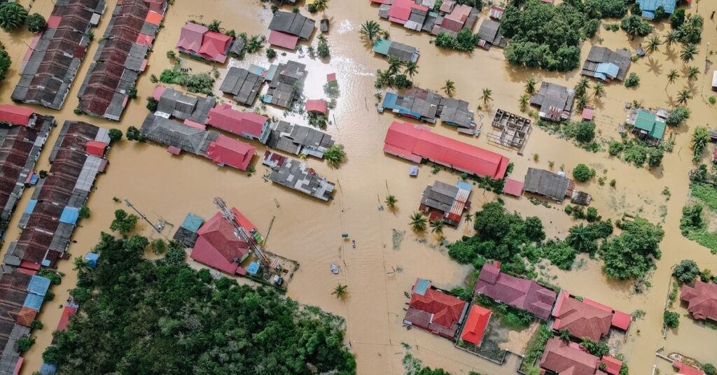 Flash flood in a coastal city